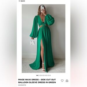 Showpo Paige Maxi Dress (Green) - size 8